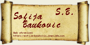 Sofija Bauković vizit kartica